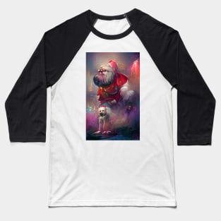 Cyberpunk Santa and His Dog Baseball T-Shirt